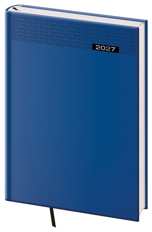 PRINT CLASSIC (matná koženka) - Týdenní diář B5 Gommato modrý