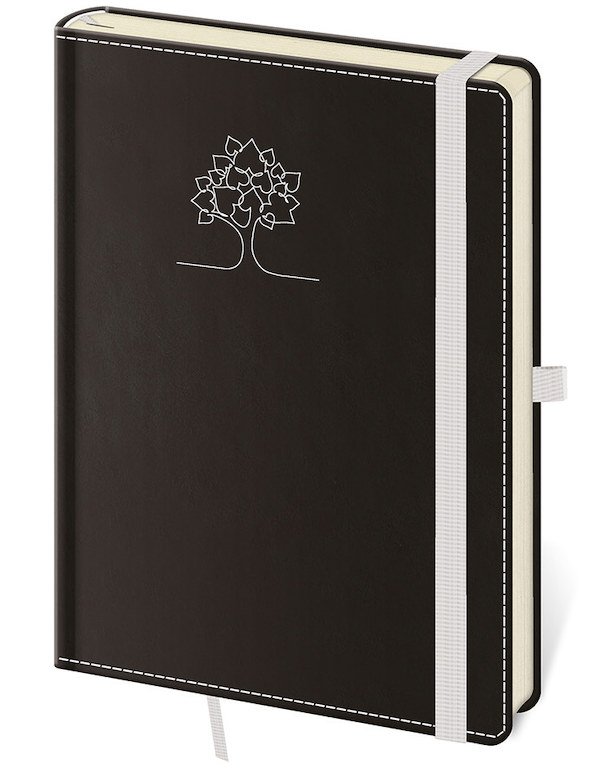 Zápisníky Black +, Double + - Linkovaný zápisník Black White L