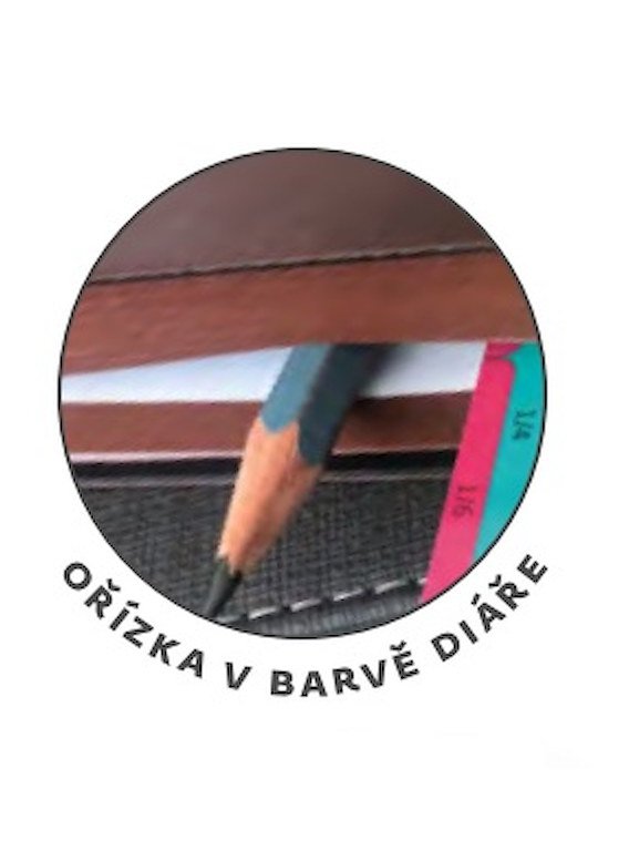 MEMORY (imitace pravé kůže) - Týdenní diář A5 Memory tmavě modrý s gumičkou