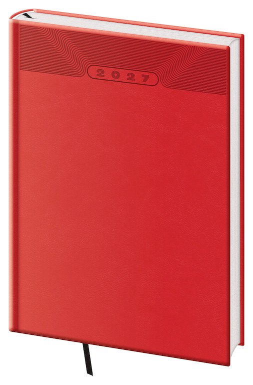 PRINT CLASSIC (matná koženka) - Denní diář A5 Print Classic červený
