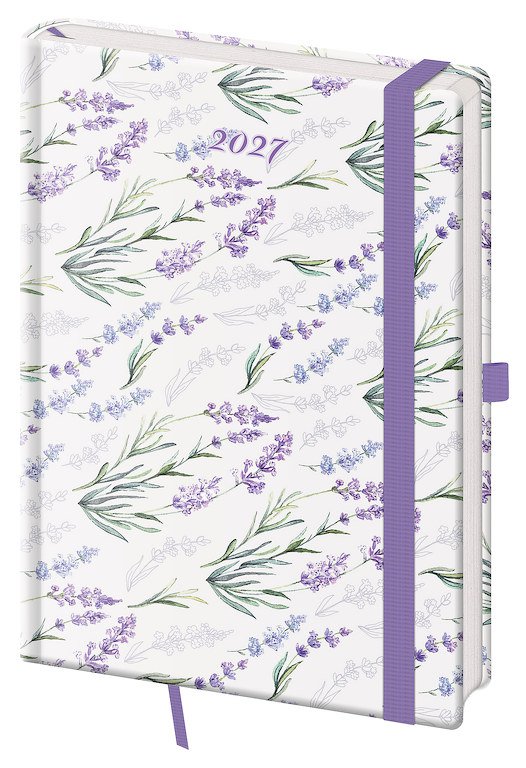 Diáře 2027, plánovací diáře - Denní diář A5 Vario Lavender s gumičkou