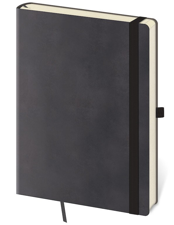 Zápisníky Black +, Double + - Linkovaný zápisník Flexies L Grey