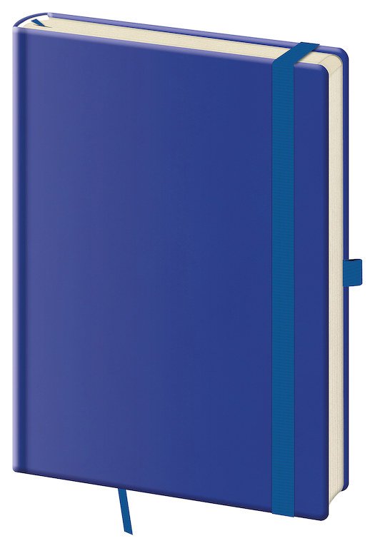 Mit Gummiband - Notizbuch Print Plus L punktraster Royal blue