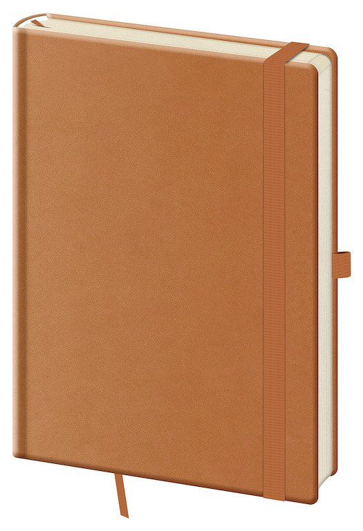 Tečkovaný zápisník Print Plus L Naturla brown (čtverečkovaný)