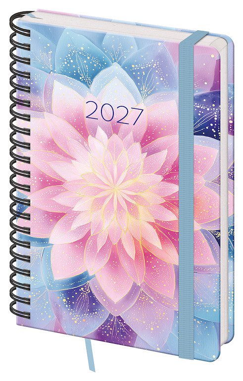 PRINT CLASSIC (matná koženka) - Týdenní diář A5 Twin s poznámkami Lotus