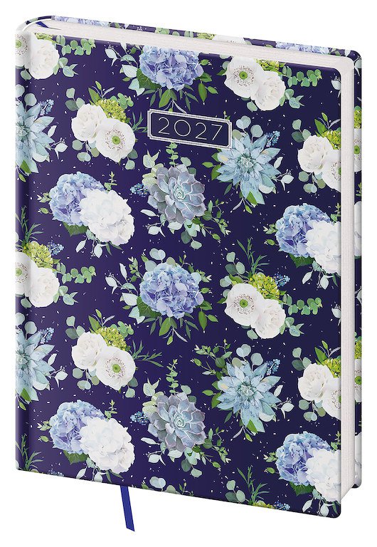 PRINT CLASSIC (matná koženka) - Denní diář B6 Vario Lyra Floral