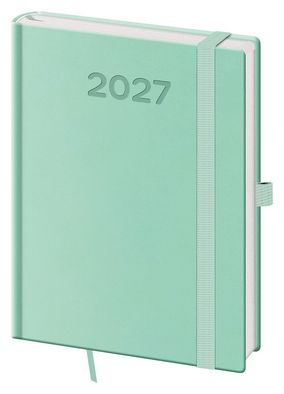 PRINT CLASSIC (matná koženka) - Denní diář B6 Print Pop světle zelený