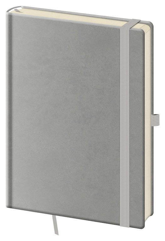 Mit Gummiband - Notizbuch Print Pop L liniert Grey