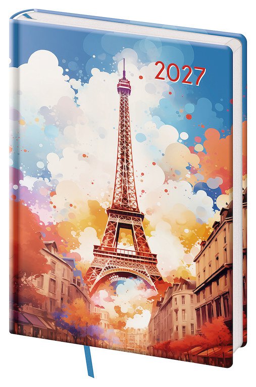 PRINT CLASSIC (matná koženka) - Denní diář A5 Vario Lyra Paris