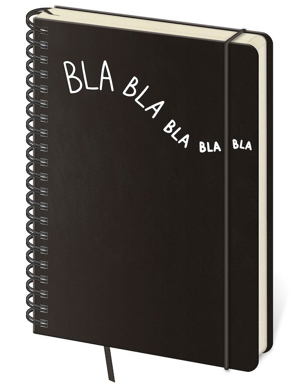 Zápisníky Black +, Double + - Linkovaný zápisník Twin L černý Bla bla