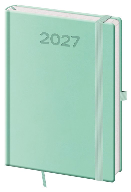 PRINT CLASSIC (matná koženka) - Denní diář A5 Print Pop světle zelený