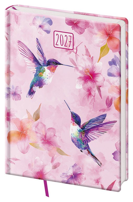 PRINT CLASSIC (matná koženka) - Týdenní diář A5 Vario Lyra Colibri