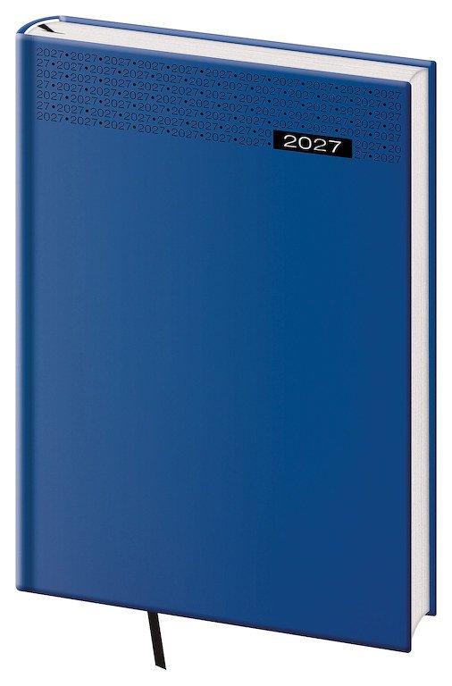 PRINT CLASSIC (matná koženka) - Týdenní diář A5 Gommato modrý